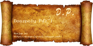 Doszpoly Pál névjegykártya