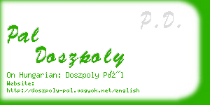 pal doszpoly business card